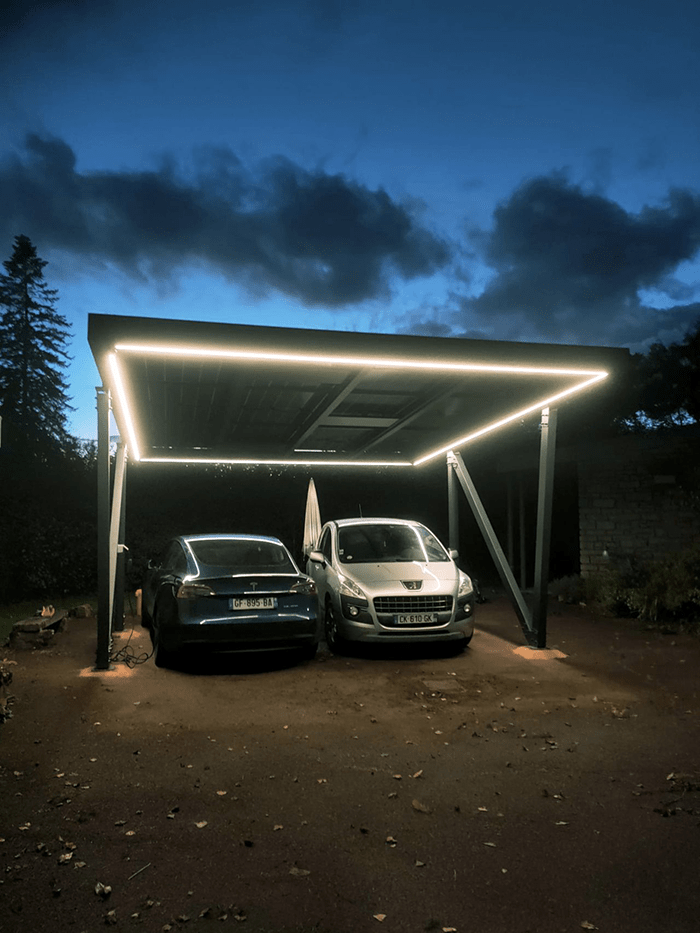 carport borne de recharge panneau solaire